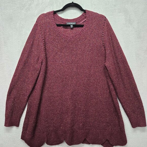 Lane Bryant 18/20 Plus Size Sweater Crew neck Long Sleeve Metalic threading - Picture 1 of 8